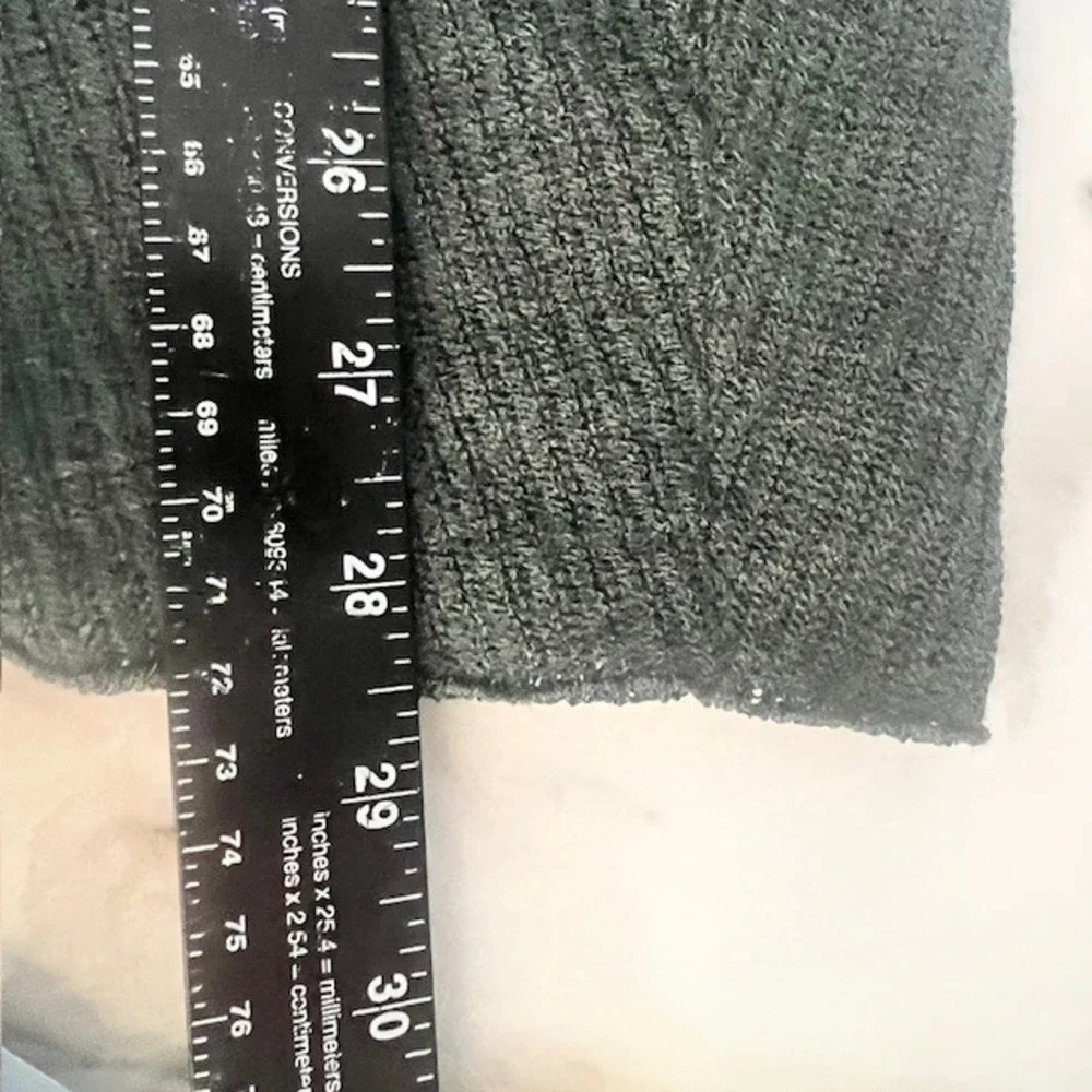 Eileen Fisher Small Drape Front Ribbed Knit Cardigan Sweater Olive‎ Green